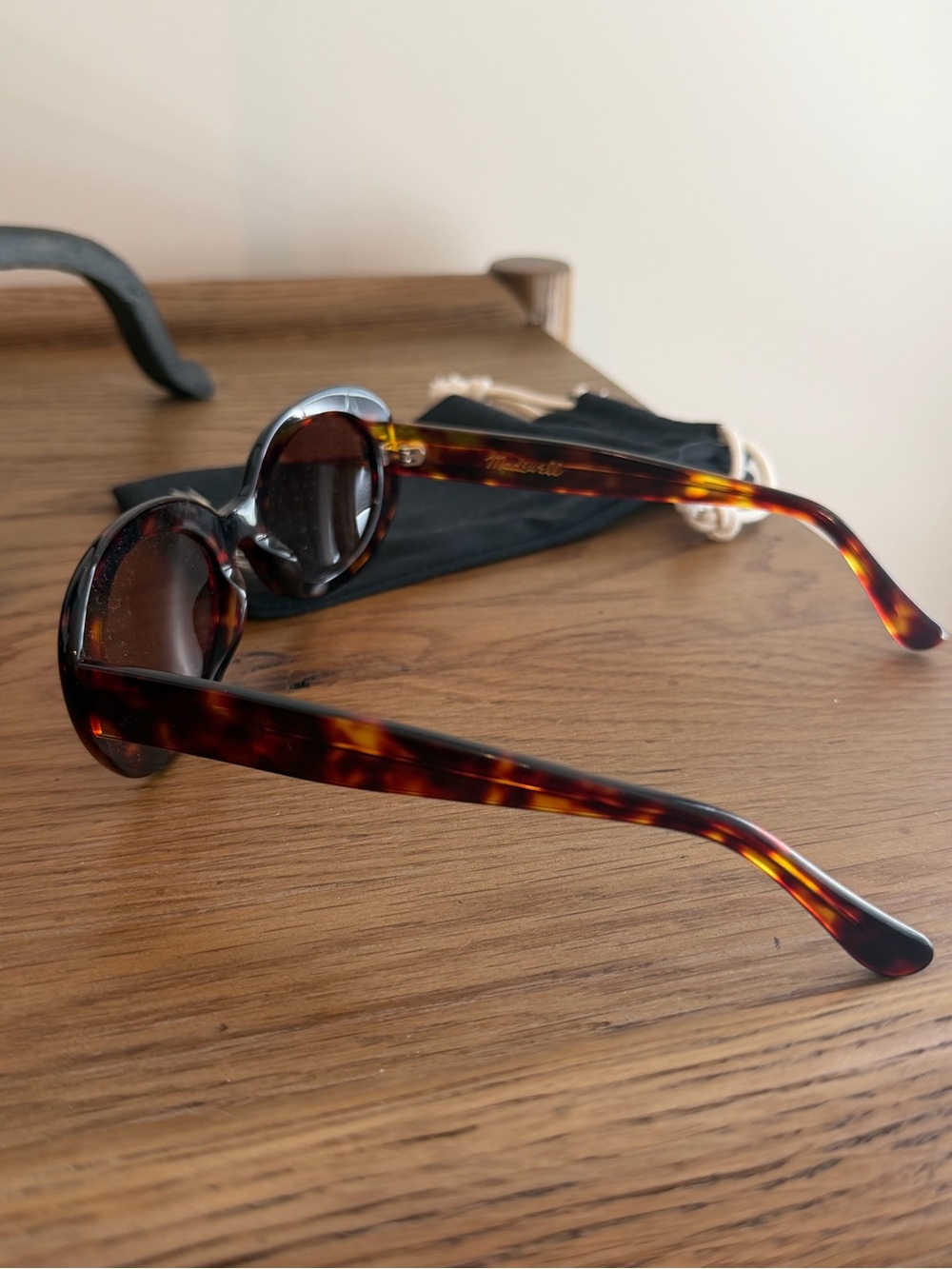 New $75 Madewell Valoma Tortoise Chunky Oval Sunglasses - Picture 8 of 9